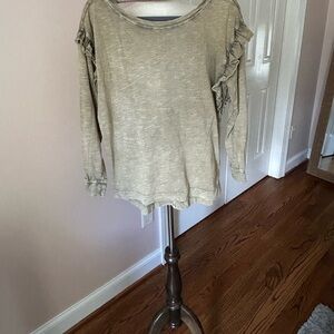 Anthropologie Pilcro Long Sleeve Ruffle Tshirt
